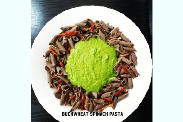 Buchwheat-spinach-pasta