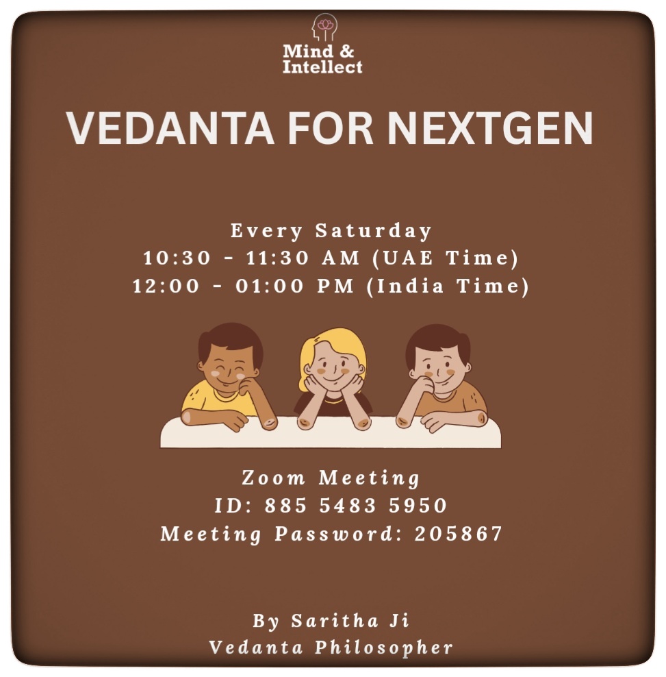 Vedanta for Nextgen | Liberal Education | By Saritha ji | Mind and Intellect | UAE | Dubai Events | Saturday